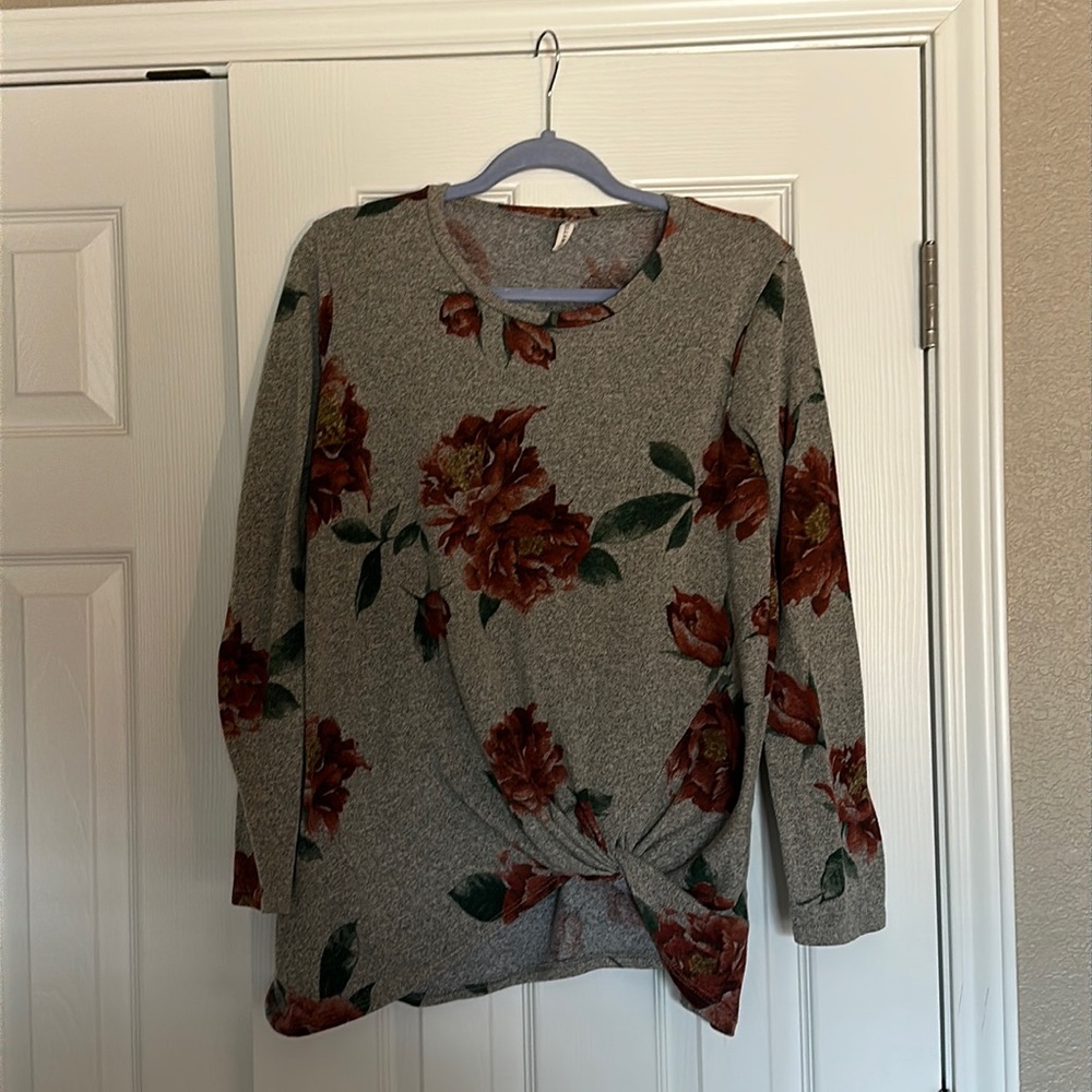 Bellamie floral print front knot top